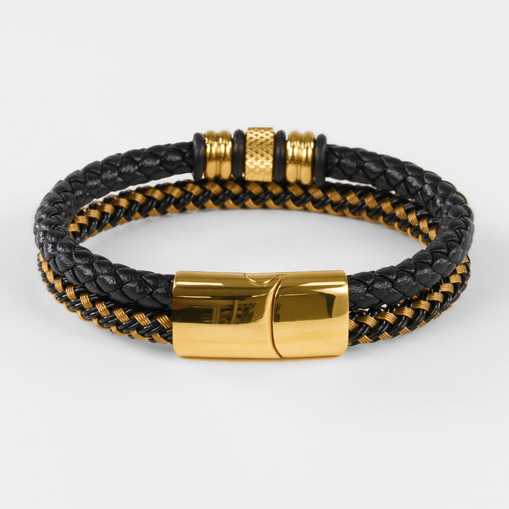 Black Gold Snake Skin Double Bracelet