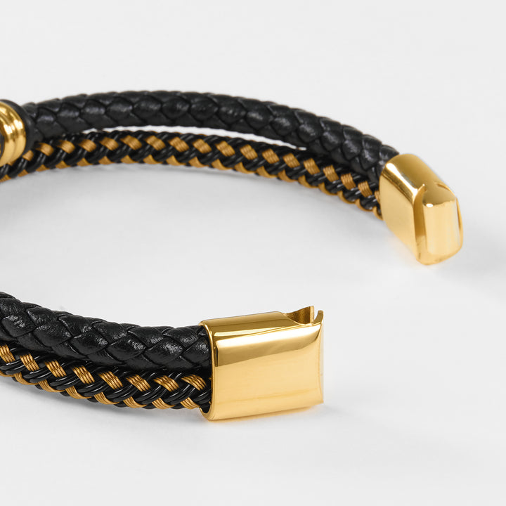 Black Gold Snake Skin Double Bracelet