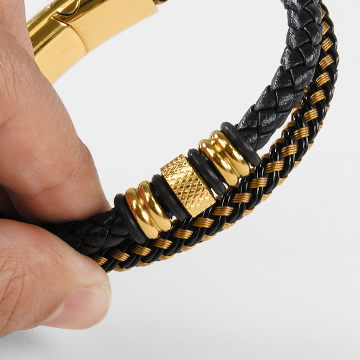 Black Gold Snake Skin Double Bracelet