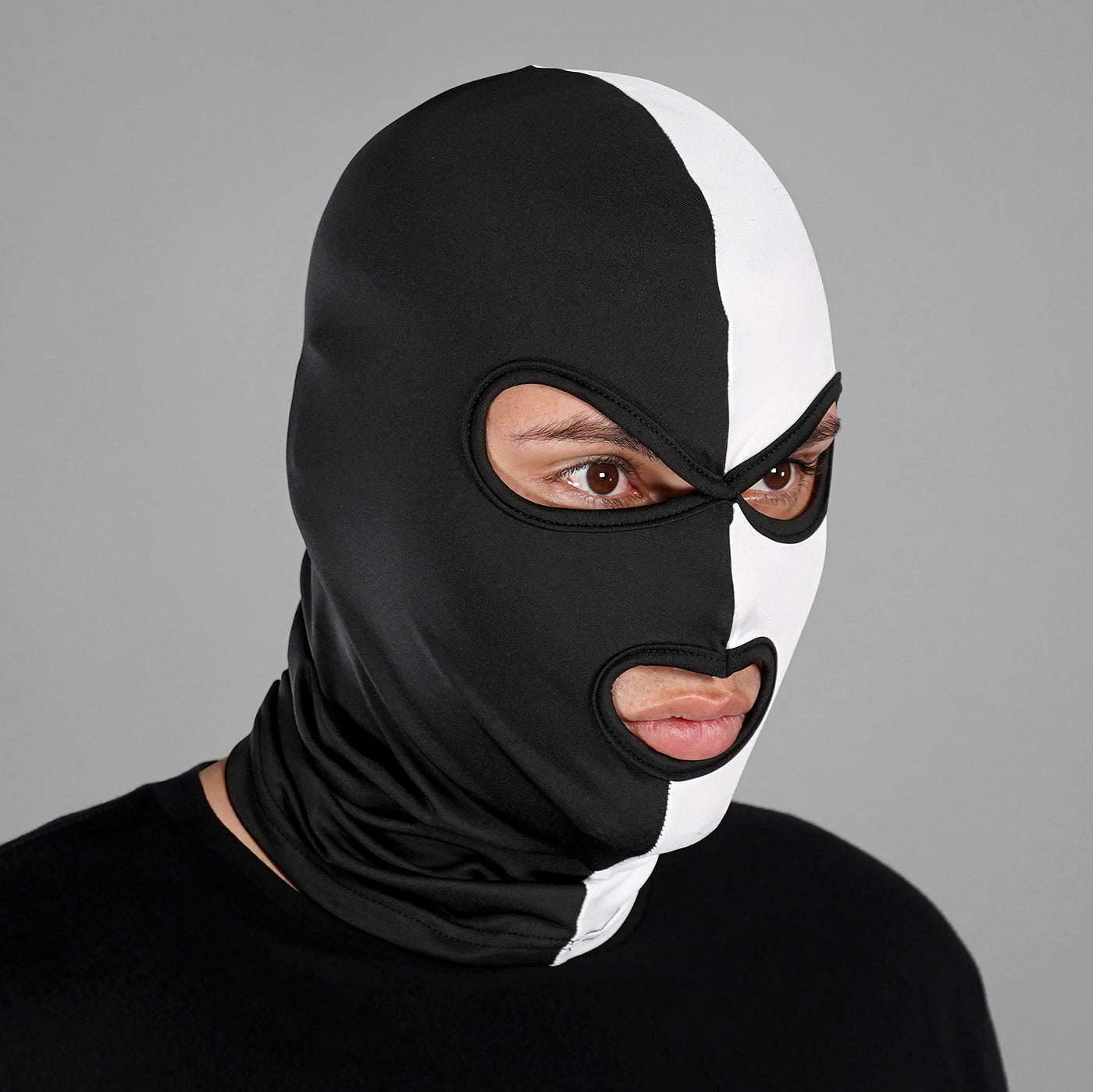 Black White 3 Hole Ski Mask