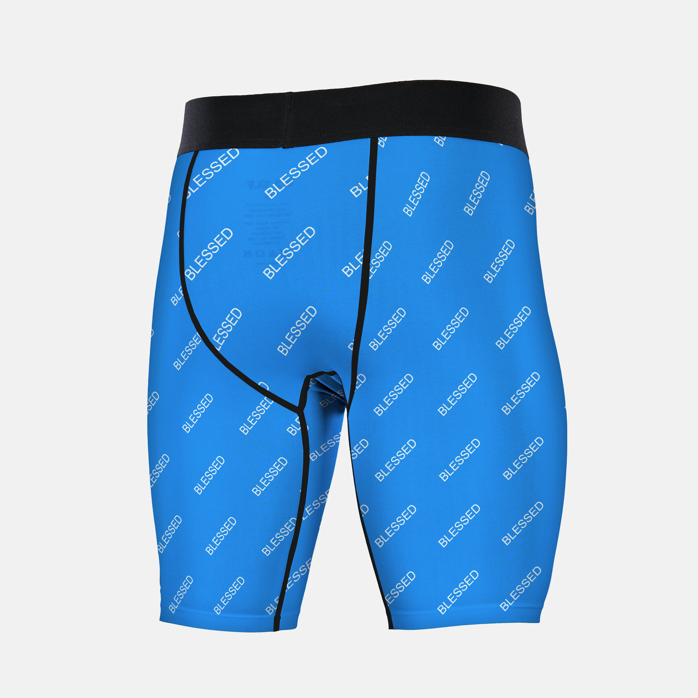 Blessed Pattern Blue Compression Shorts