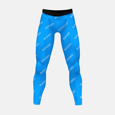 Blessed Pattern Blue Tights for Men