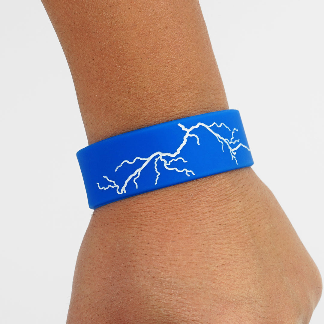 Blue Lightning 1 Inch Wristband