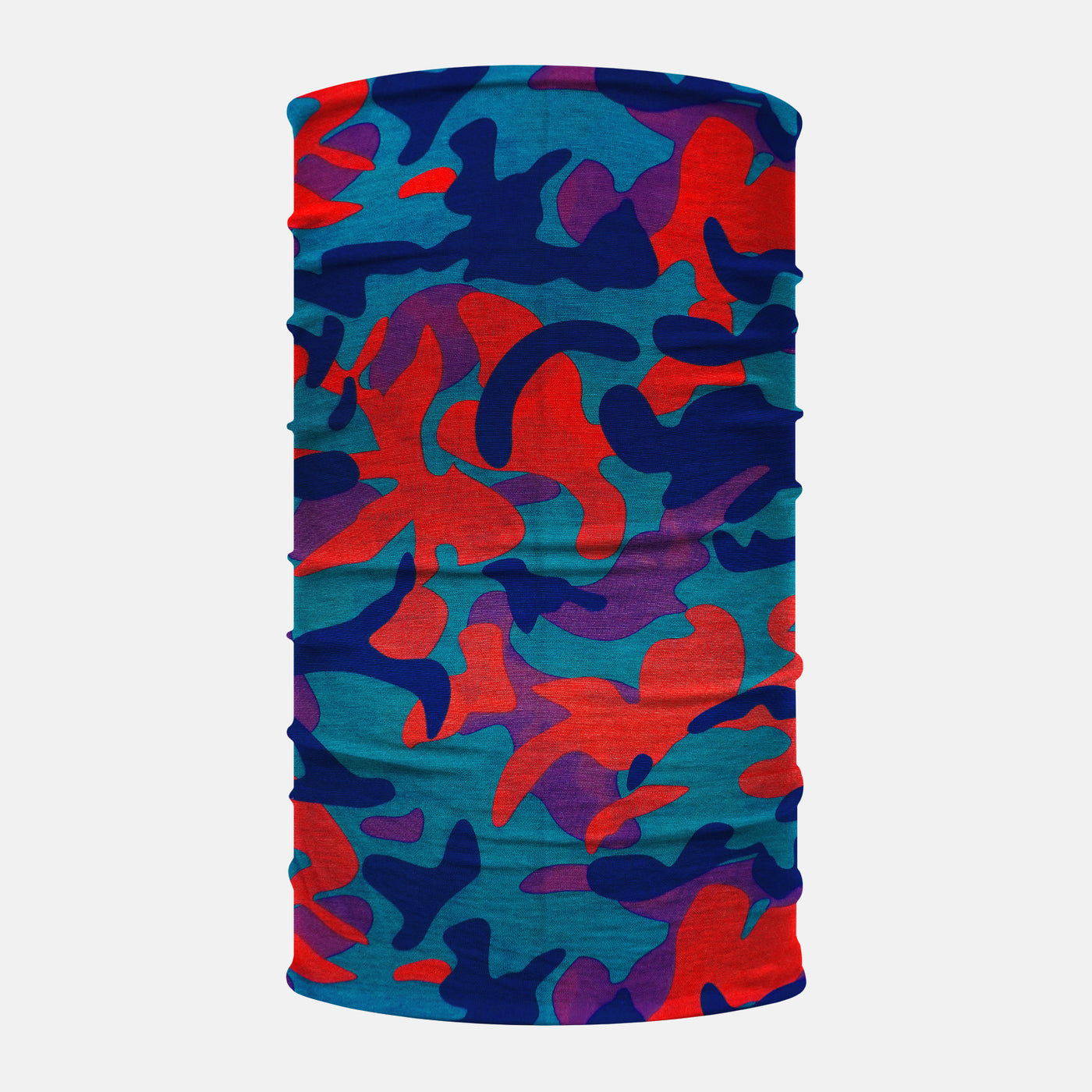 Blue Red Purple Camo Neck Gaiter