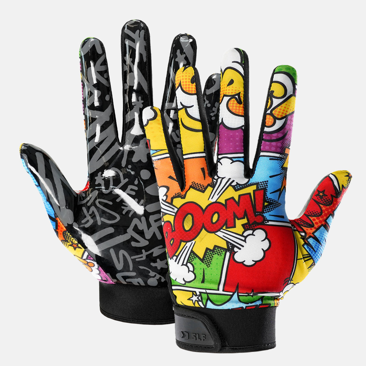 thumbnail image 2 of Neon Pink Sticky Football Receiver Gloves 2 of 14