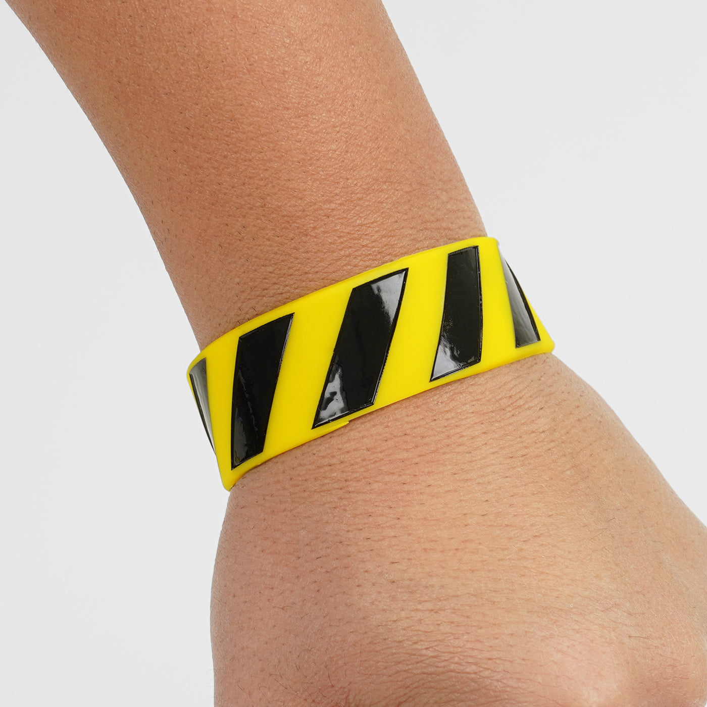 Caution Stripes 1 Inch Wristband