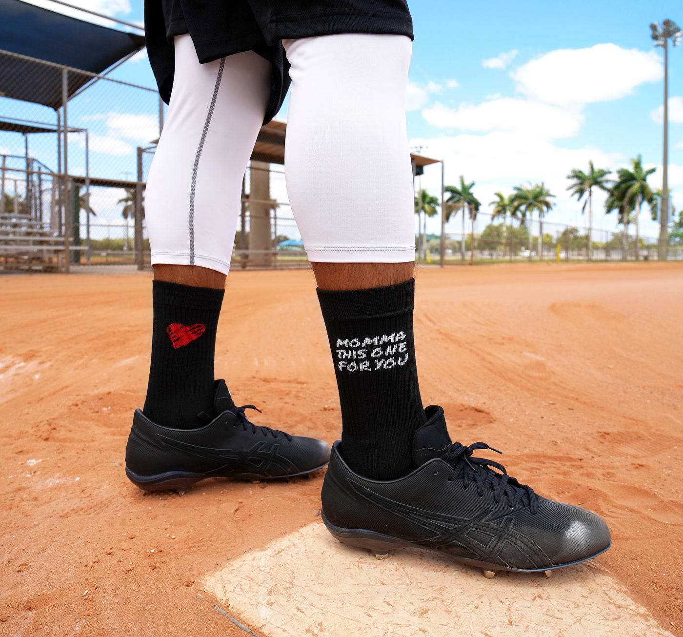 Momma Black Crew Socks