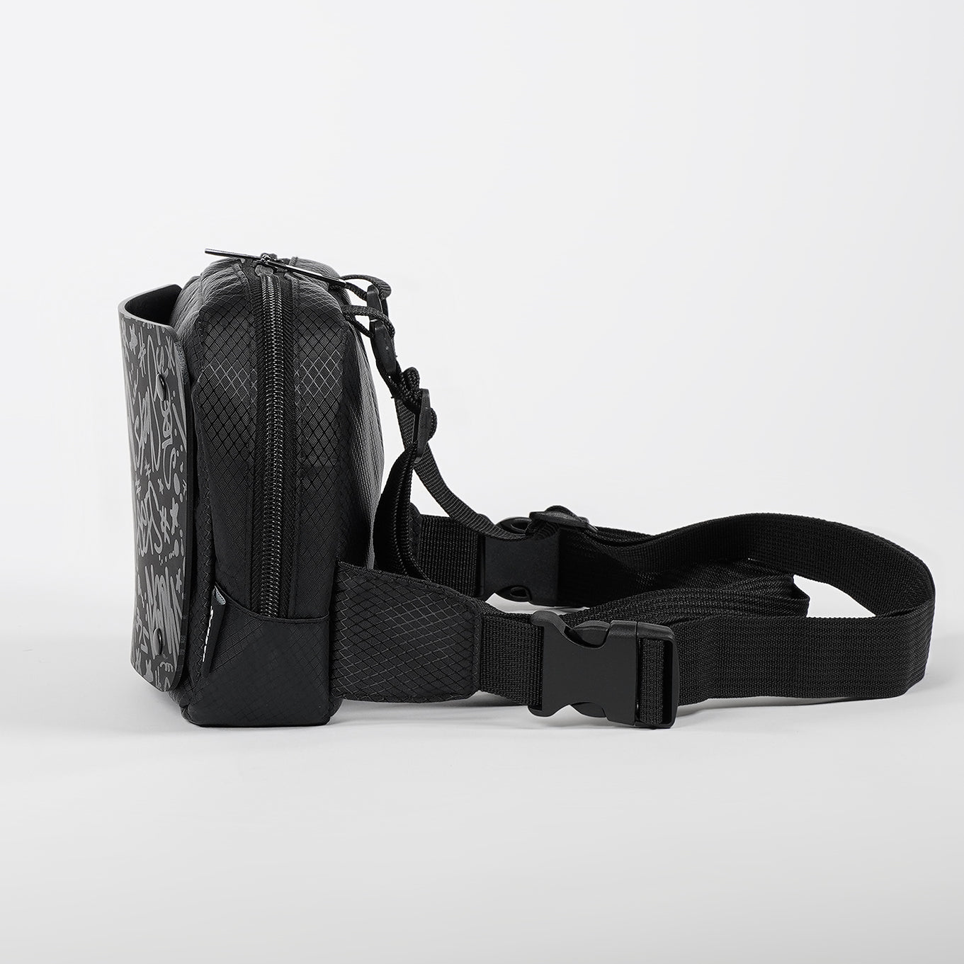 Graffiti Black Chest Pack with hard shell (back plate)