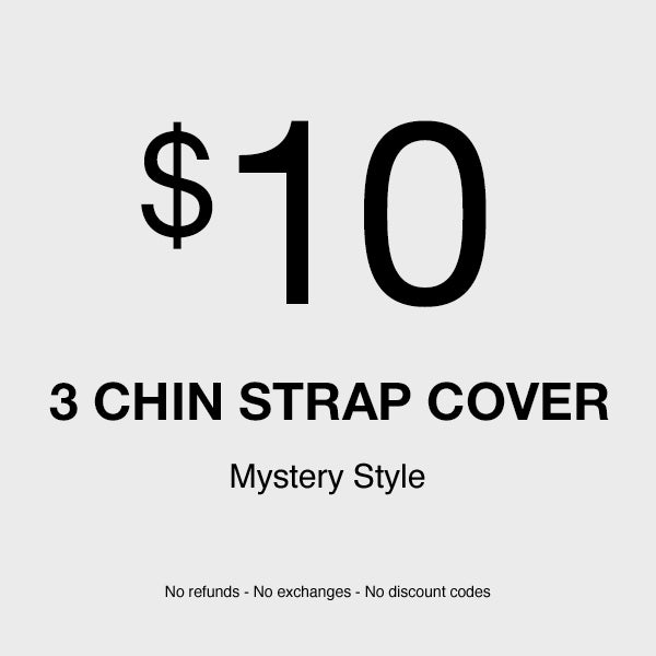 3 x Mystery Chin Strap Covers (No refunds - No exchanges - Up to 3 different designs)
