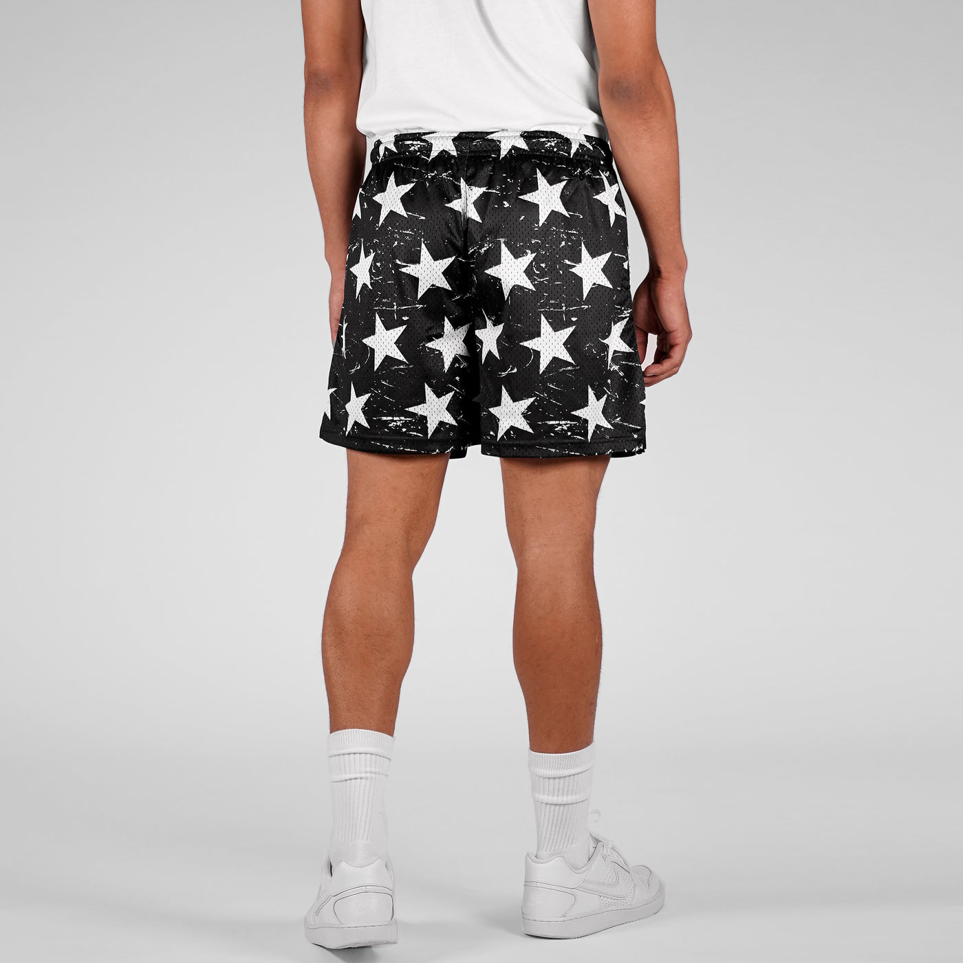 Classic Black White Stars Shorts - 7"