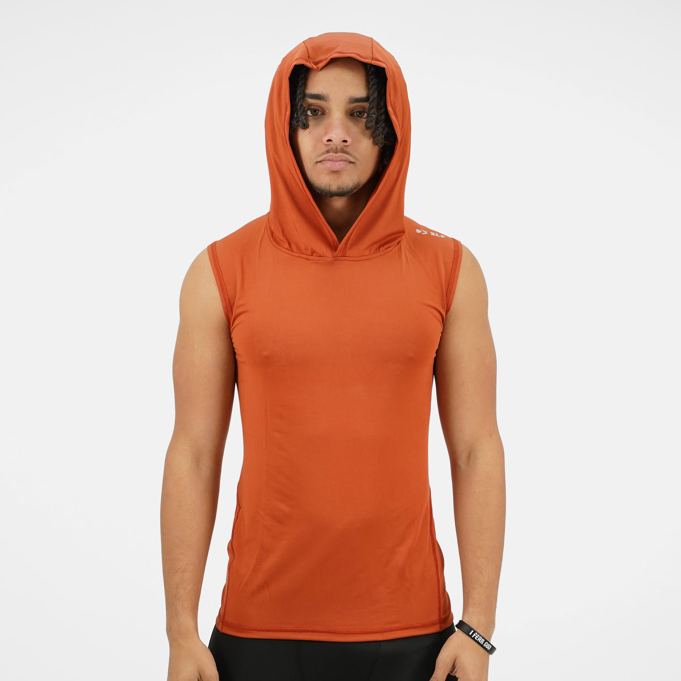 Clay Sleeveless Compression Hoodie