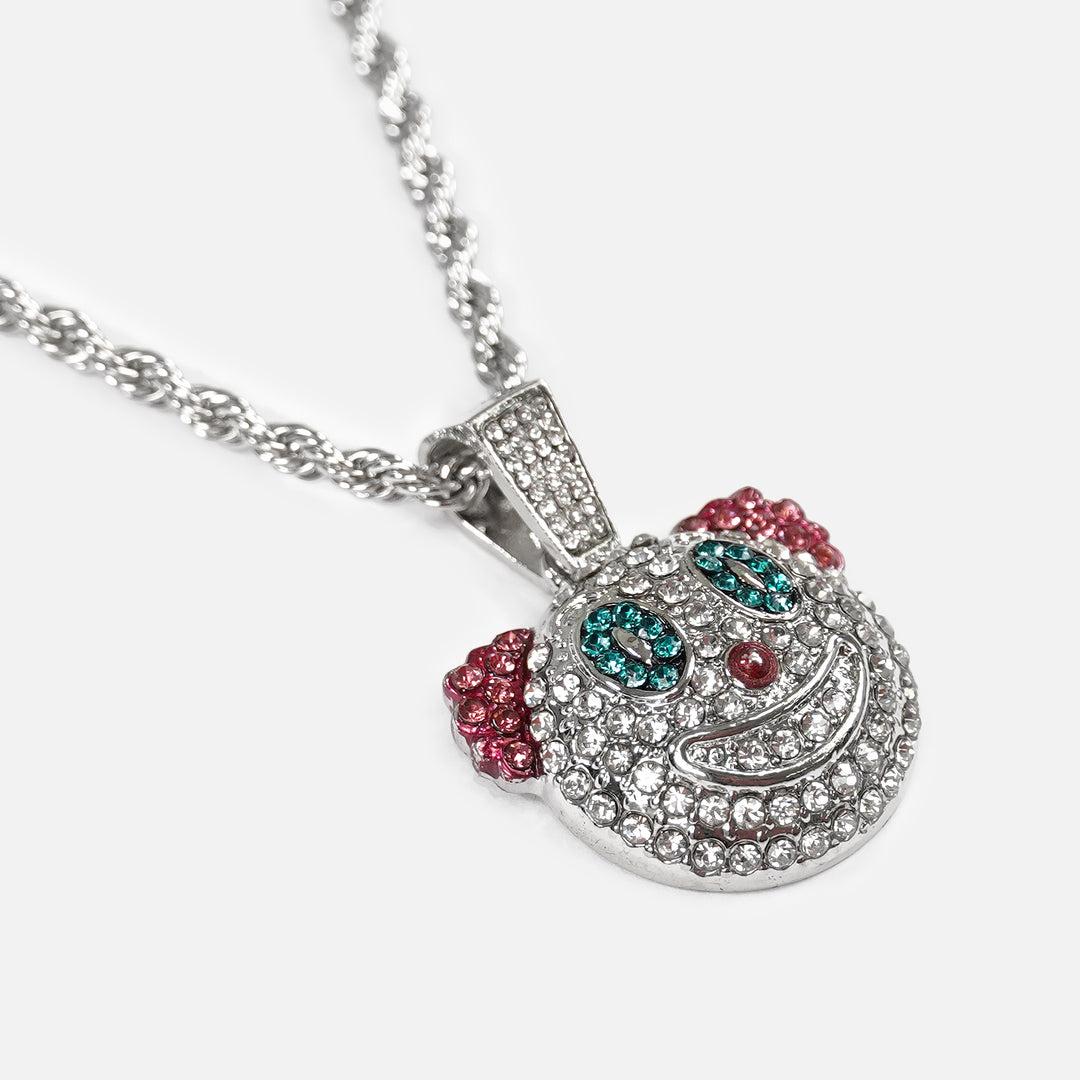 Clown 1½" Pendant with Chain Necklace - Stainless Steel