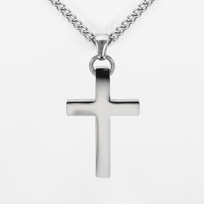 Faith Cross Pendant with Chain Kids Necklace - Stainless Steel