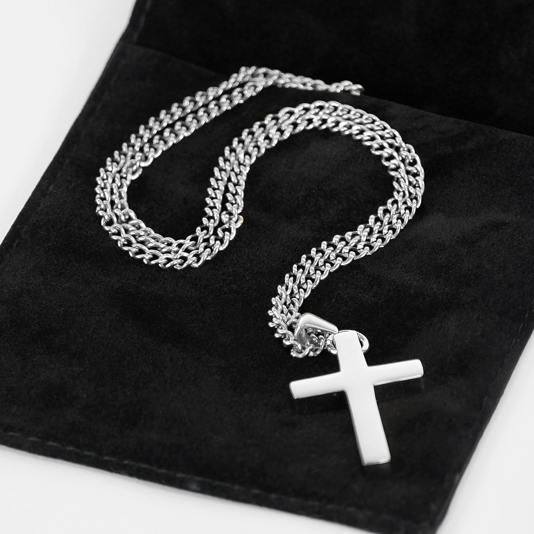 Faith Cross Pendant with Chain Kids Necklace - Stainless Steel