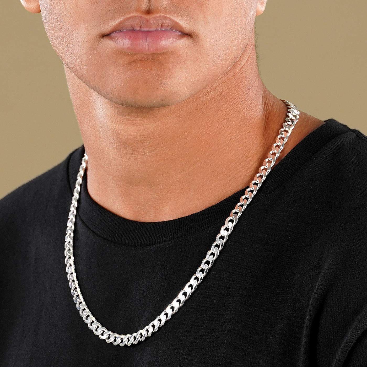 Cuban Link Silver Chain - 7mm