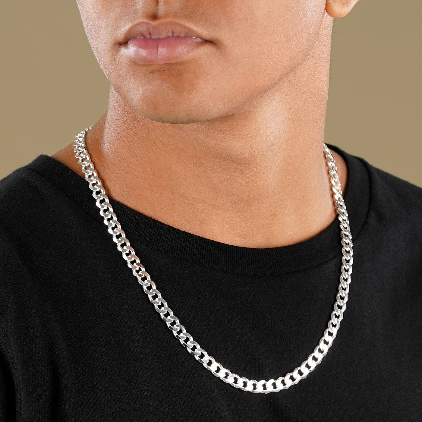 Cuban Link Silver Chain - 7mm