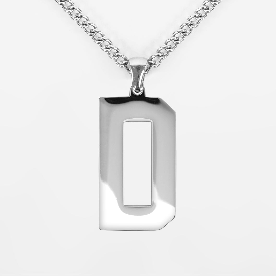 D Letter Pendant with Chain Kids Necklace - Stainless Steel