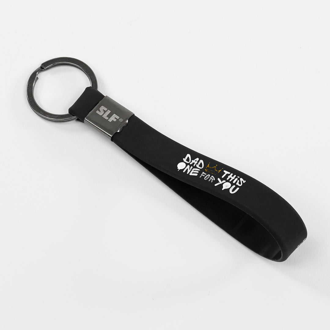 Dad This One For You Black Silicone Keychain