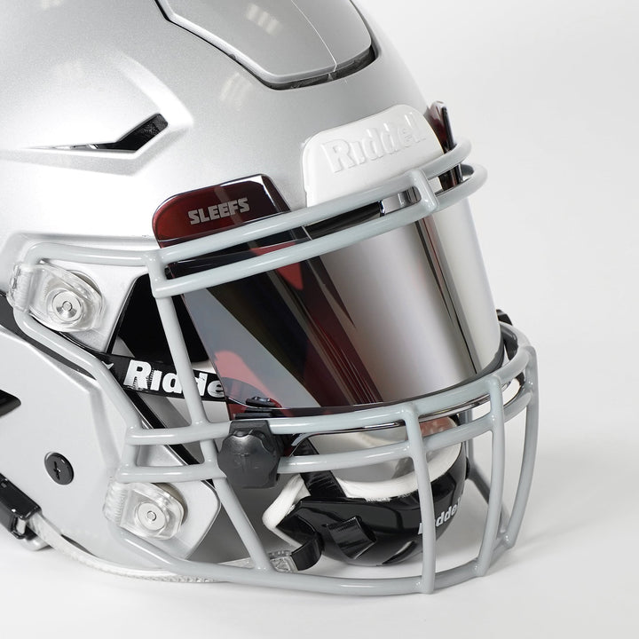 Carmine Red Machine Silver Helmet Eye-Shield Visor for Kids