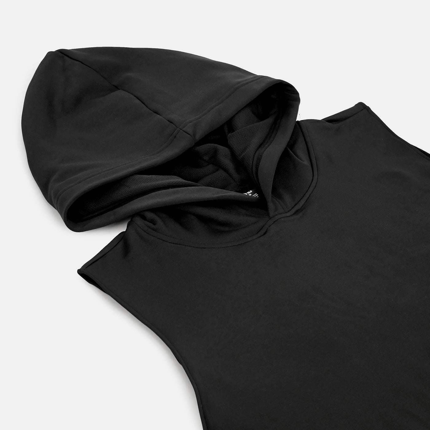 Basic Black Football Crop Top Hoodie