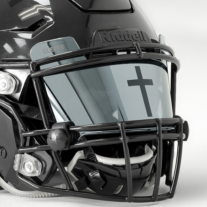 Faith Cross Silver Moonstone Helmet Eye-Shield Visor for Kids