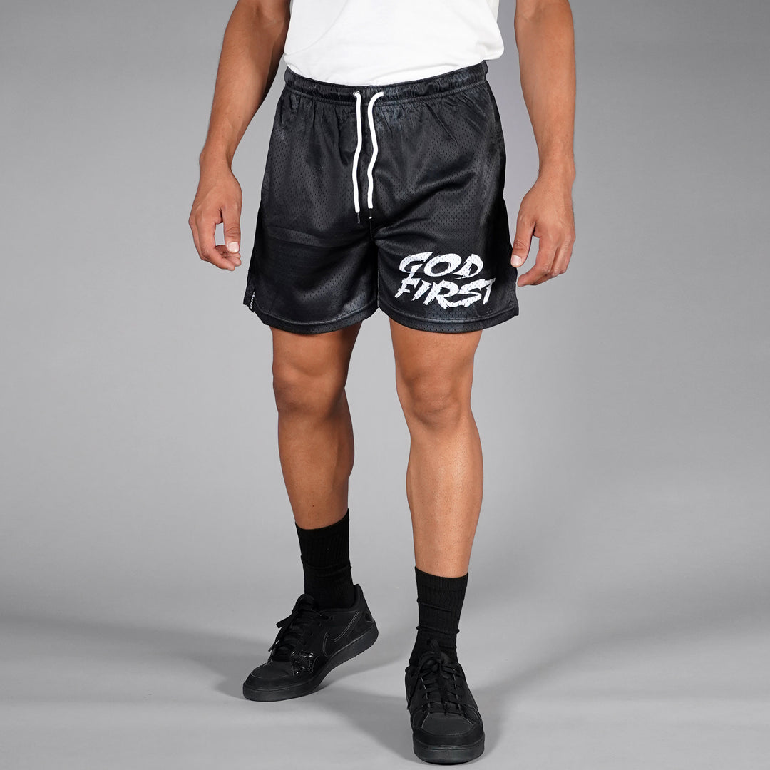 God First Black Shorts - 7"