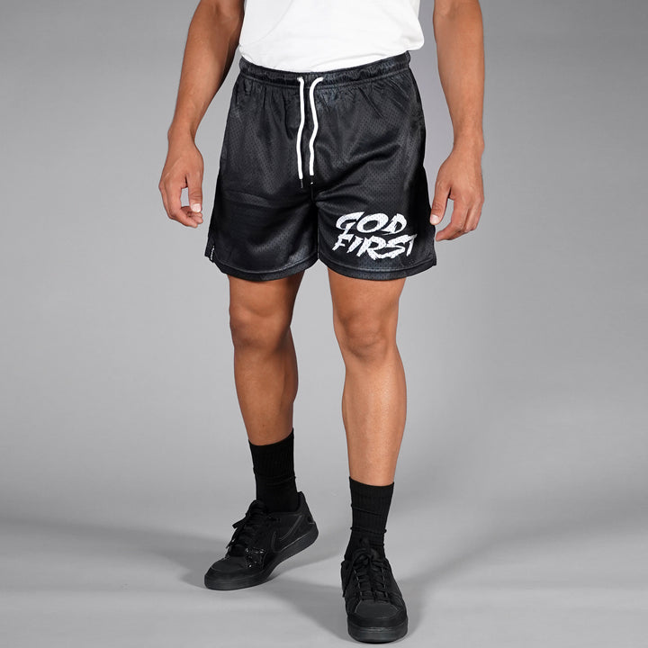 God First Black Shorts - 7"