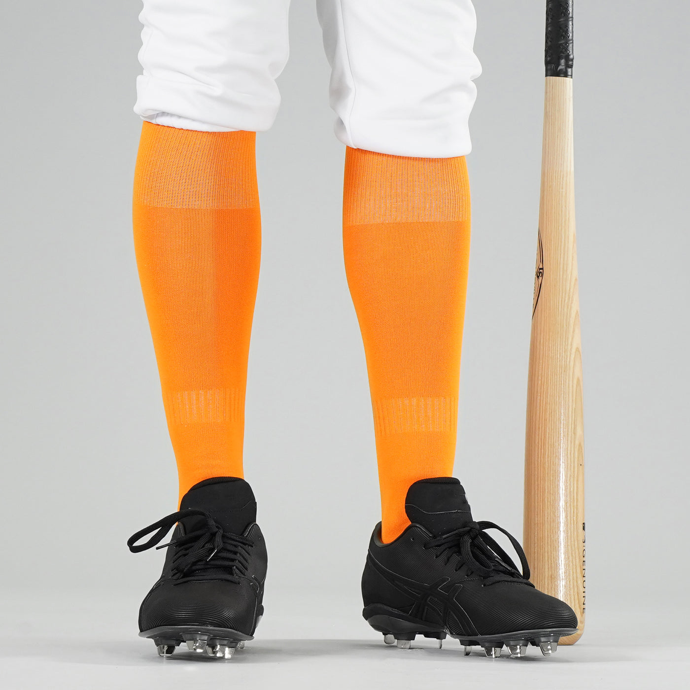 Hot Orange Baseball Knee-High Socks