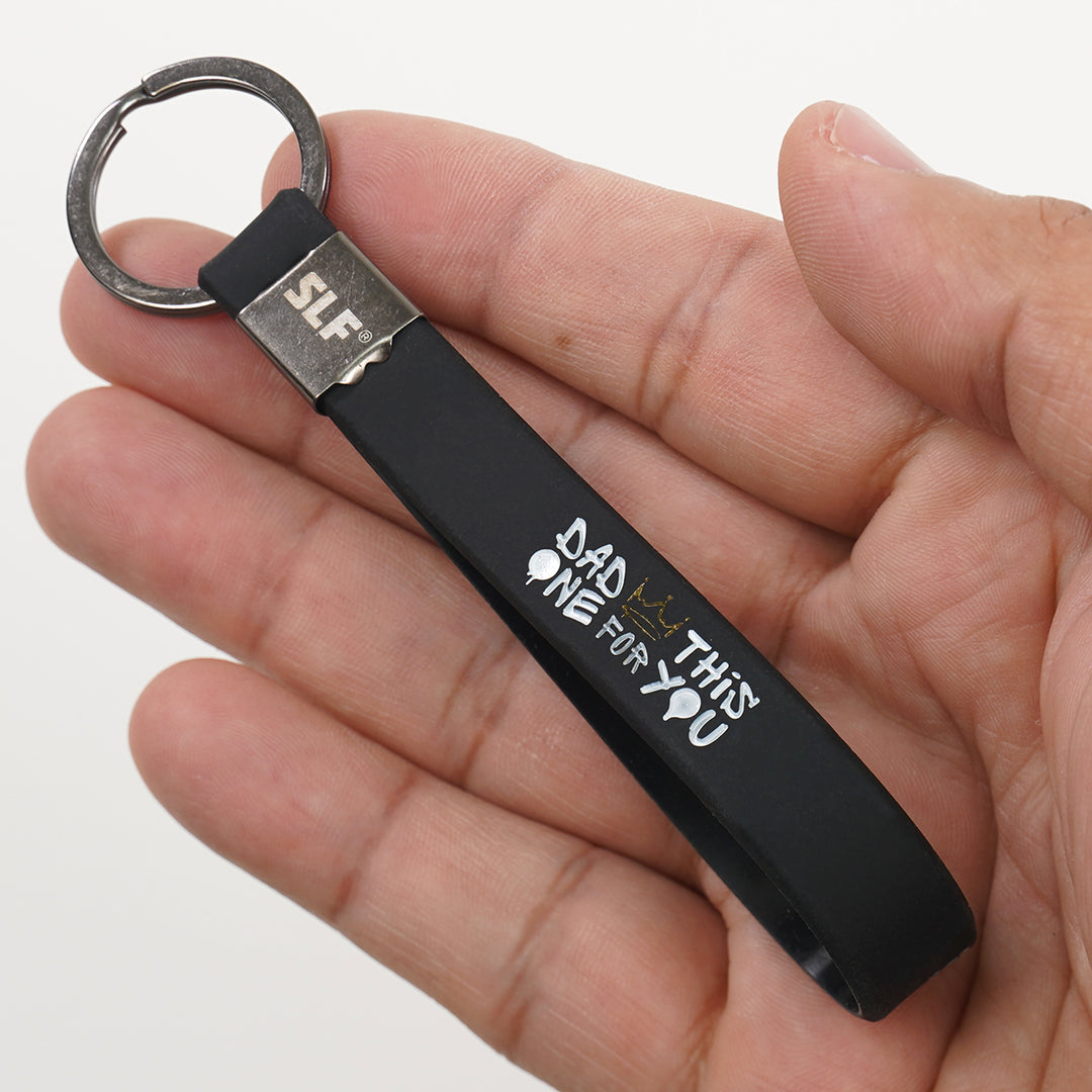 Dad This One For You Black Silicone Keychain