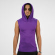 Dark Purple Sleeveless Compression Hoodie