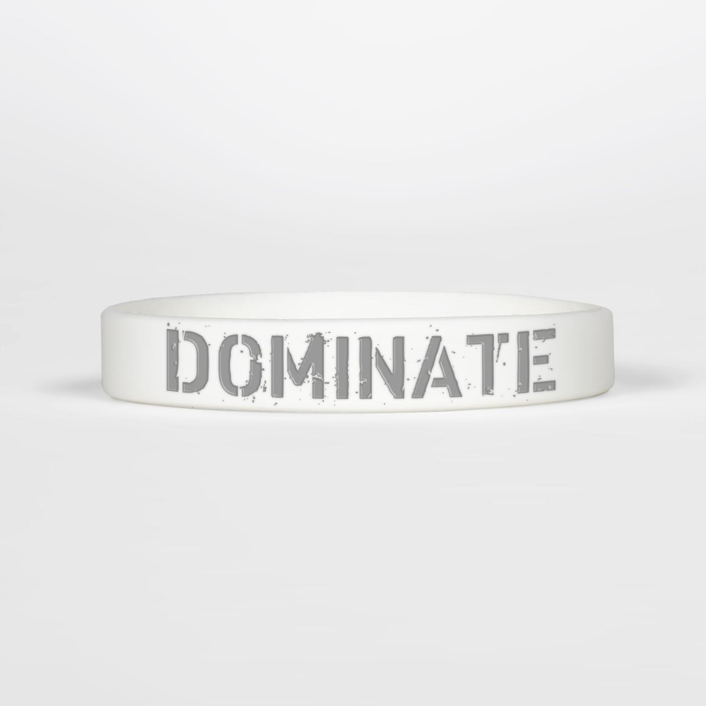 Dominate White Motivational Wristband