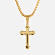 Faith Gothic Cross 1¼" Pendant with Chain Necklace - Gold Plated Stainless Steel