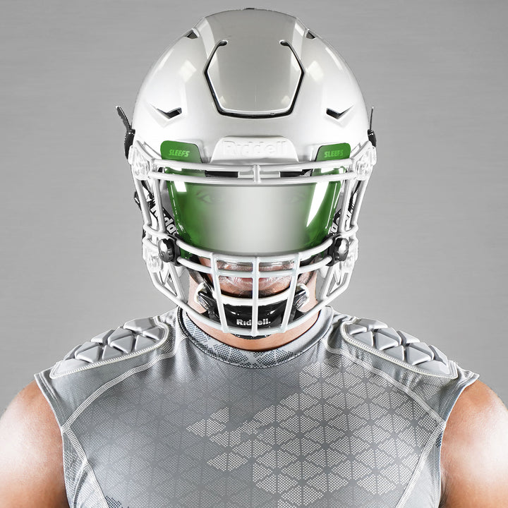 Fierce Green Machine Silver Helmet Eye-Shield Visor