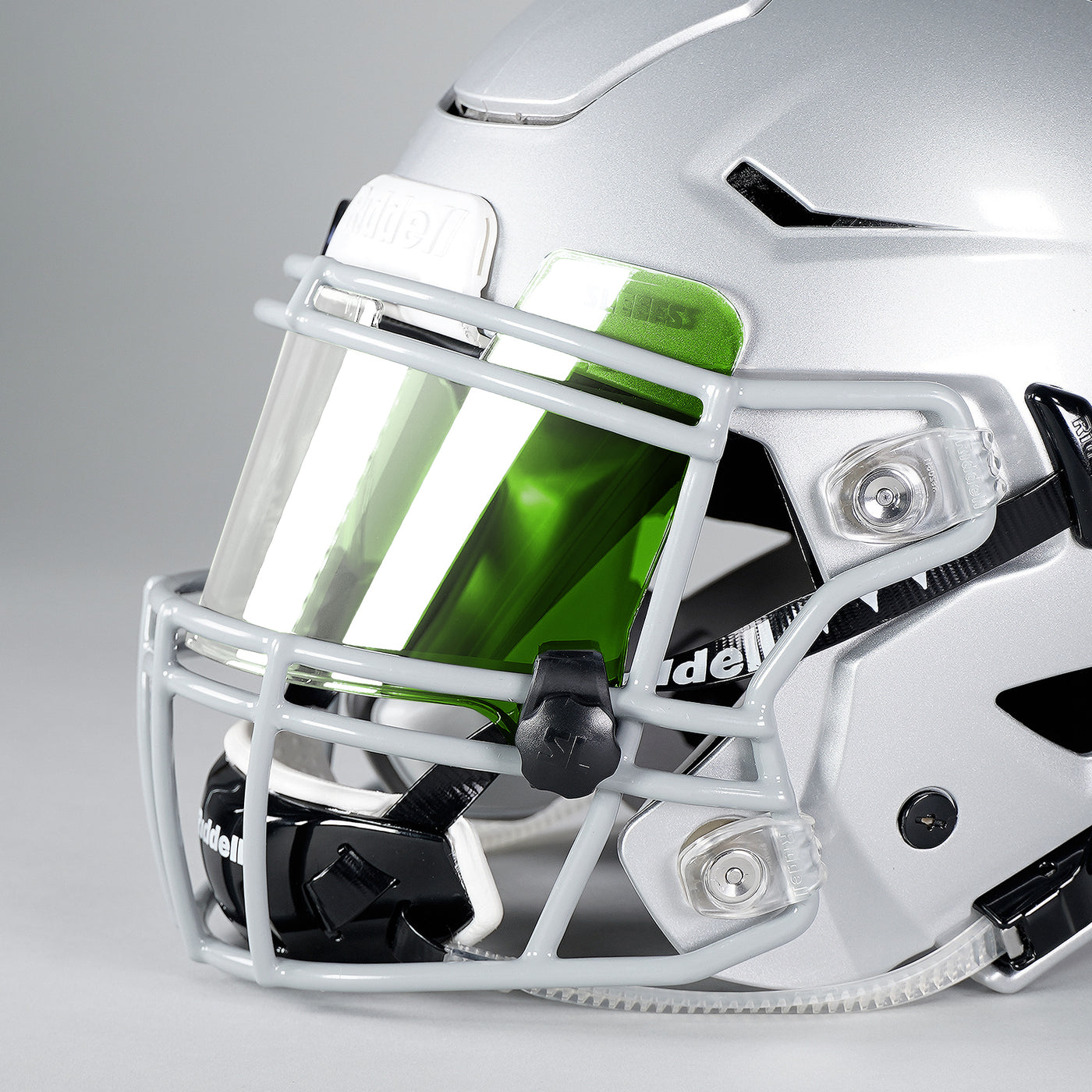 Fierce Green Machine Silver Helmet Eye-Shield Visor