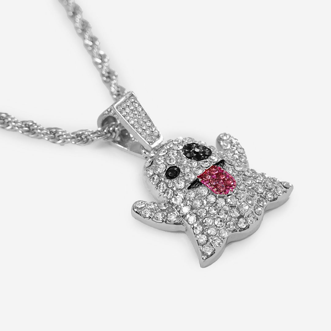 Ghost 1¼" Pendant with Chain Necklace - Stainless Steel