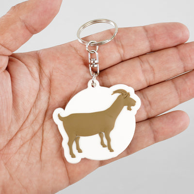 Goat Emoticon Keychain