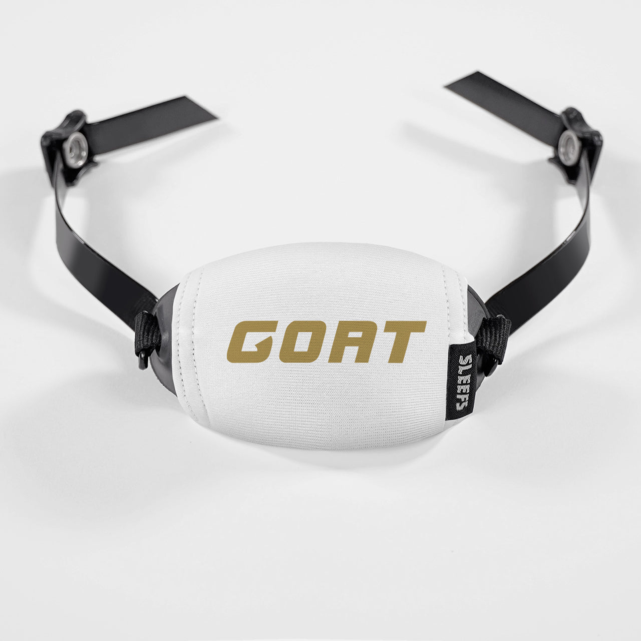 Goat Spell Out White Gold Chin Strap Cover