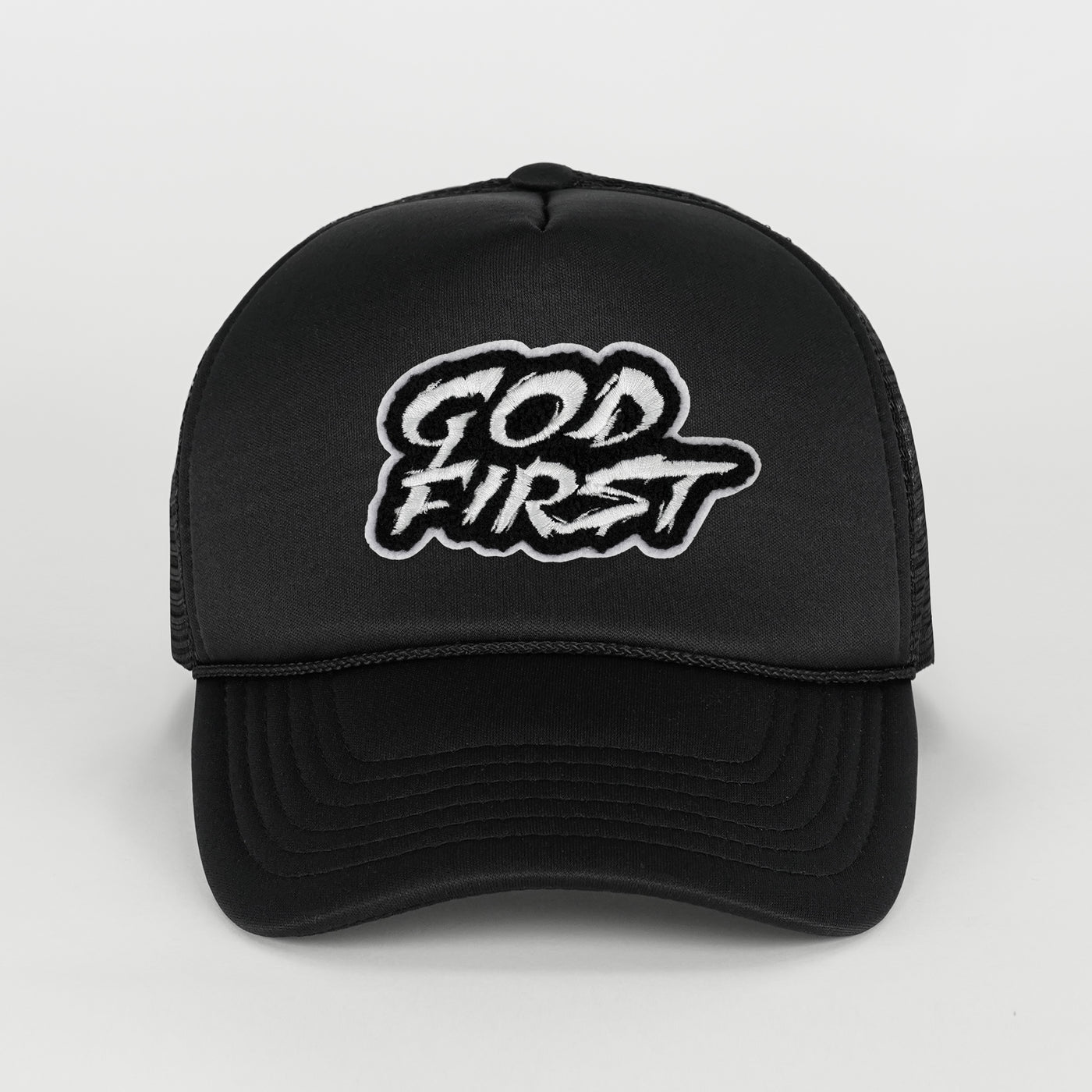 God First Black Trucker Hat