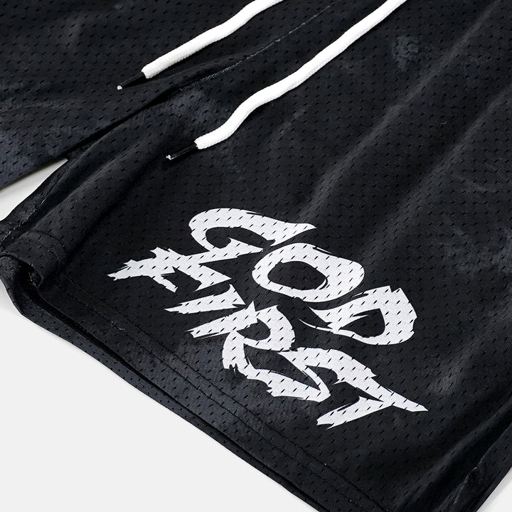 God First Black Shorts - 7"