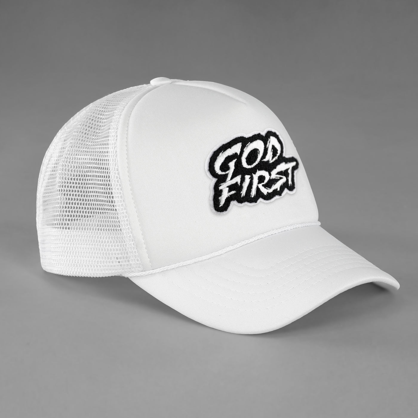 God First White Trucker Hat