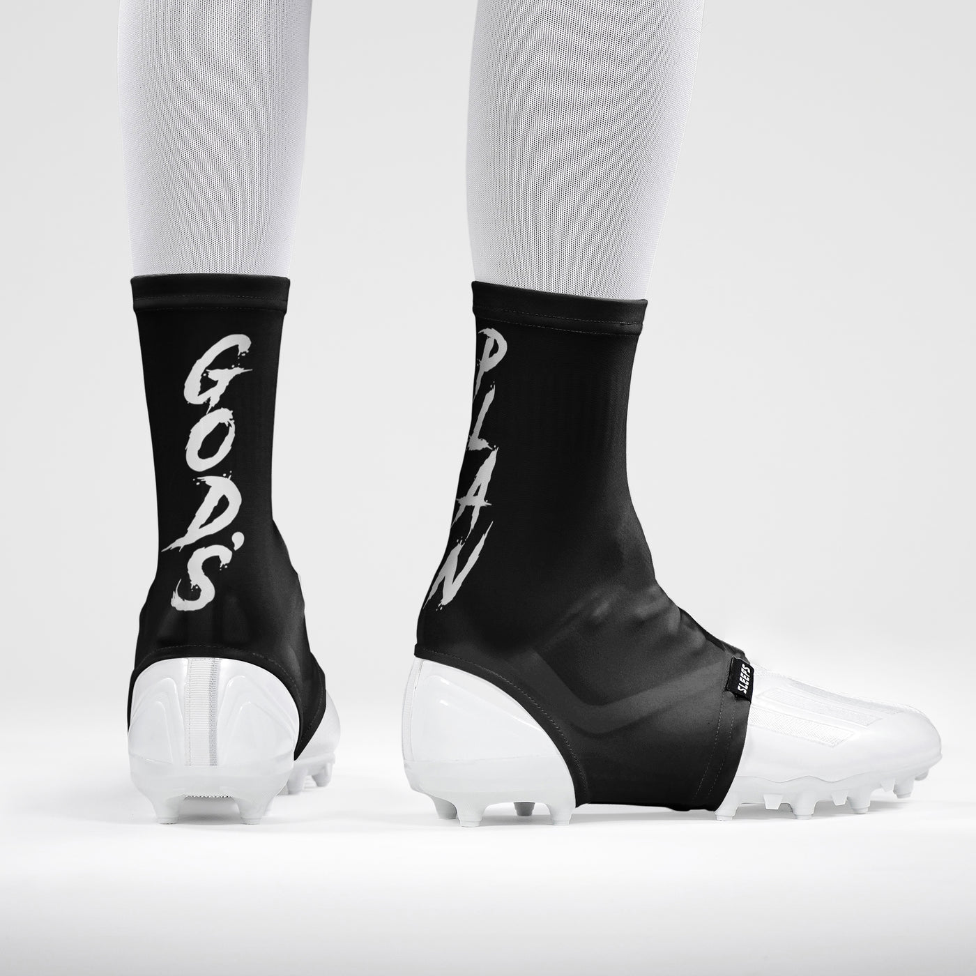 God's Plan 1x1 Black Spats / Cleat Covers