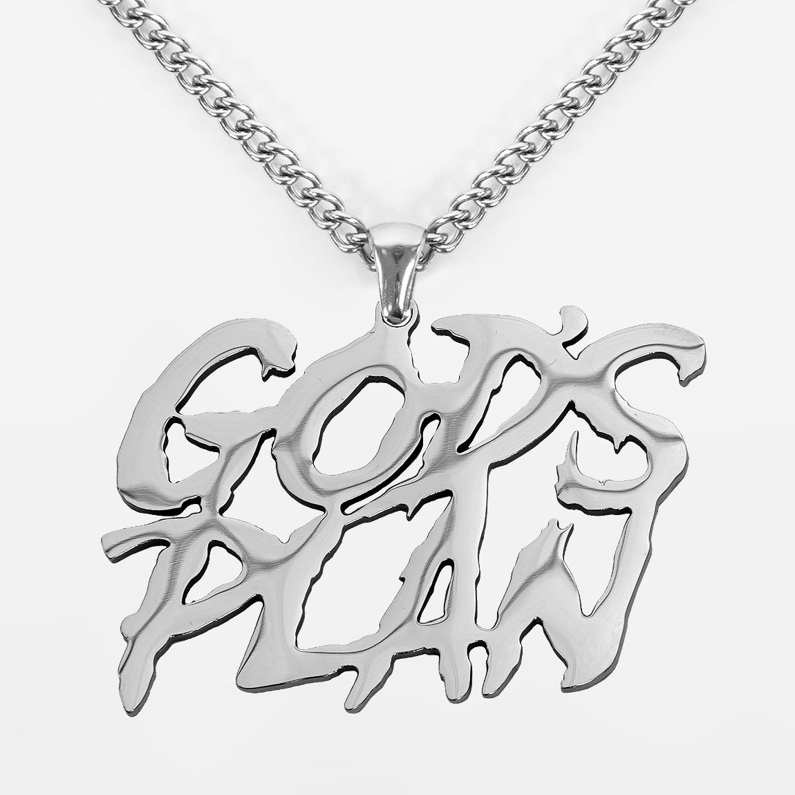 God's Plan Pendant with Chain Necklace - Stainless Steel