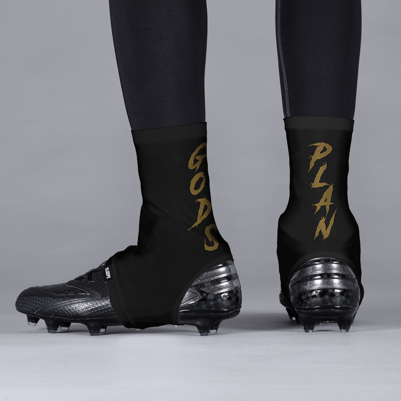 God's Plan Black Gold Spats / Cleat Covers