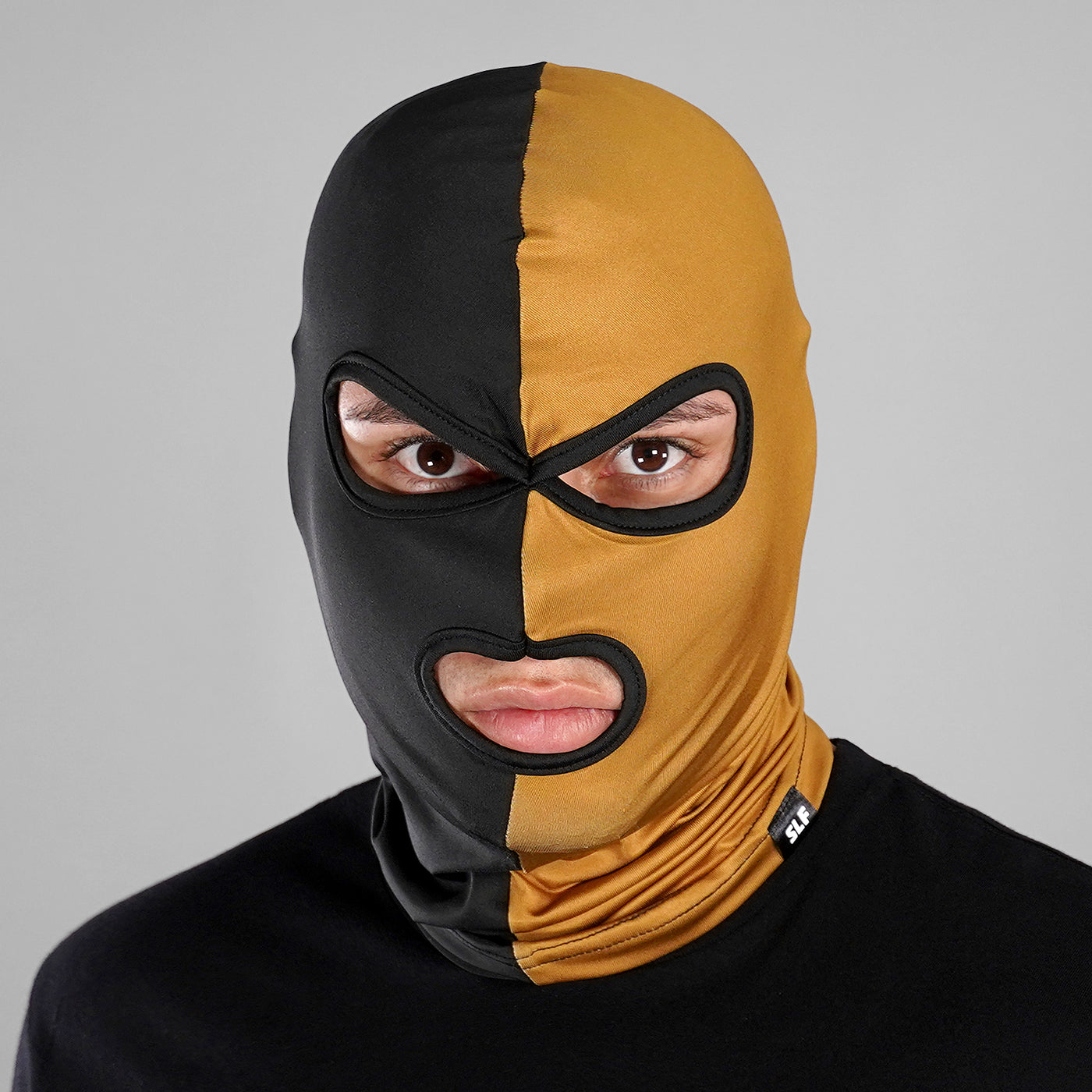 Gold Black 3 Hole Ski Mask