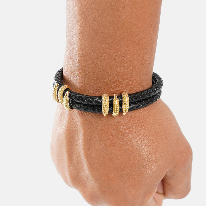 Golden Dragon Claws Leather Bracelet