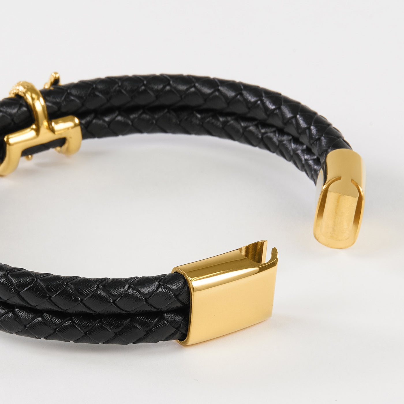 Golden Dragon Claws Leather Bracelet