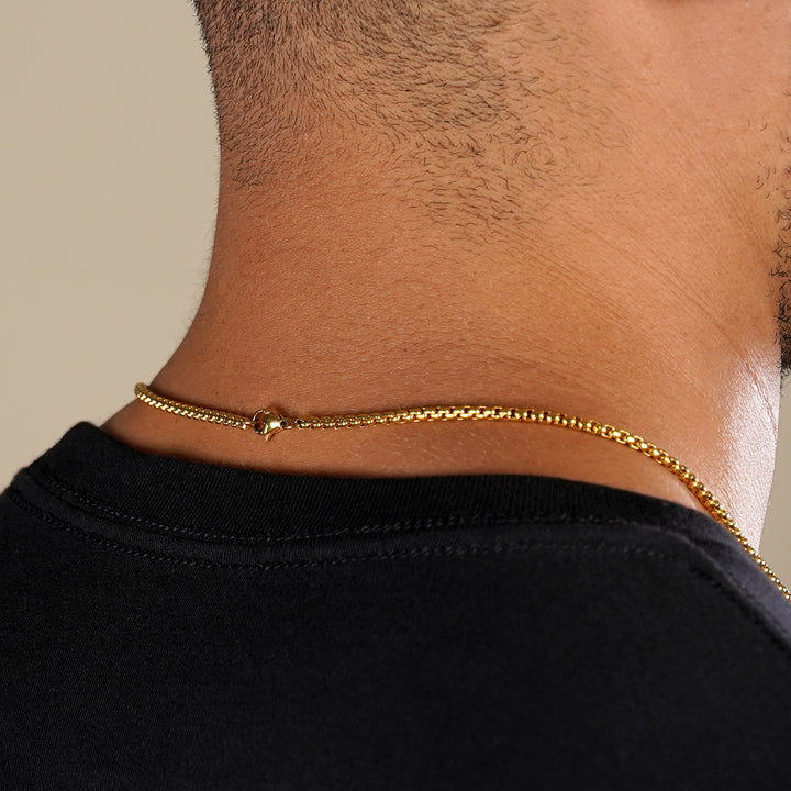 Golden BRKN Emoticon Pendant with Chain Necklace