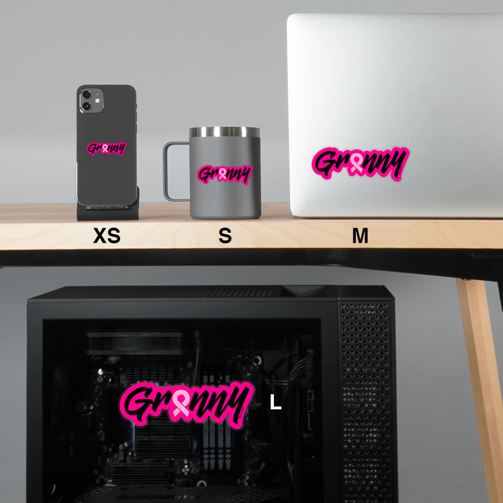Granny Pink Ribbon Sticker