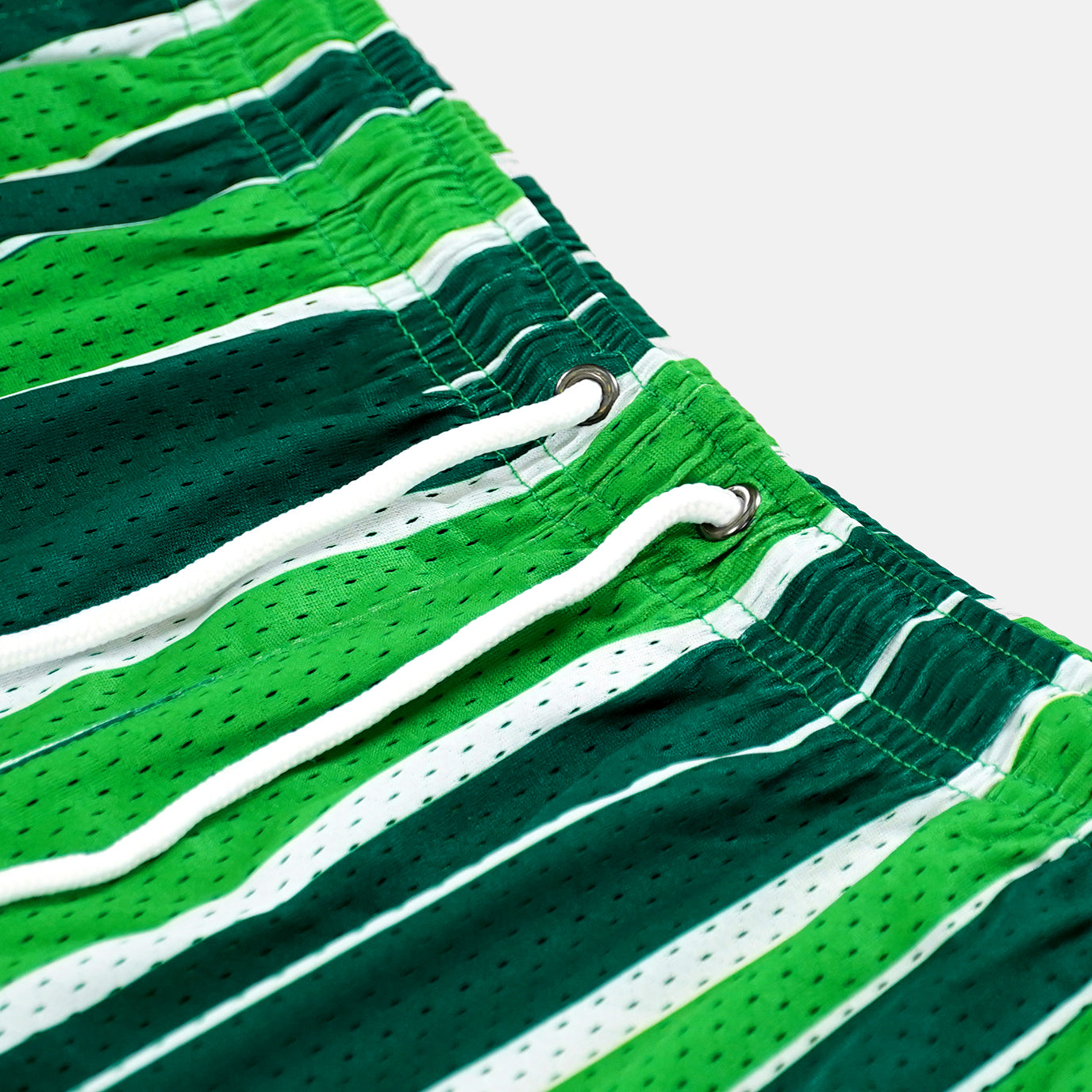 Green Stripes Teddy Shorts