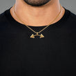 Gym Weights 1¾" Pendant with Chain Necklace - Gold Plated Stainless Steel